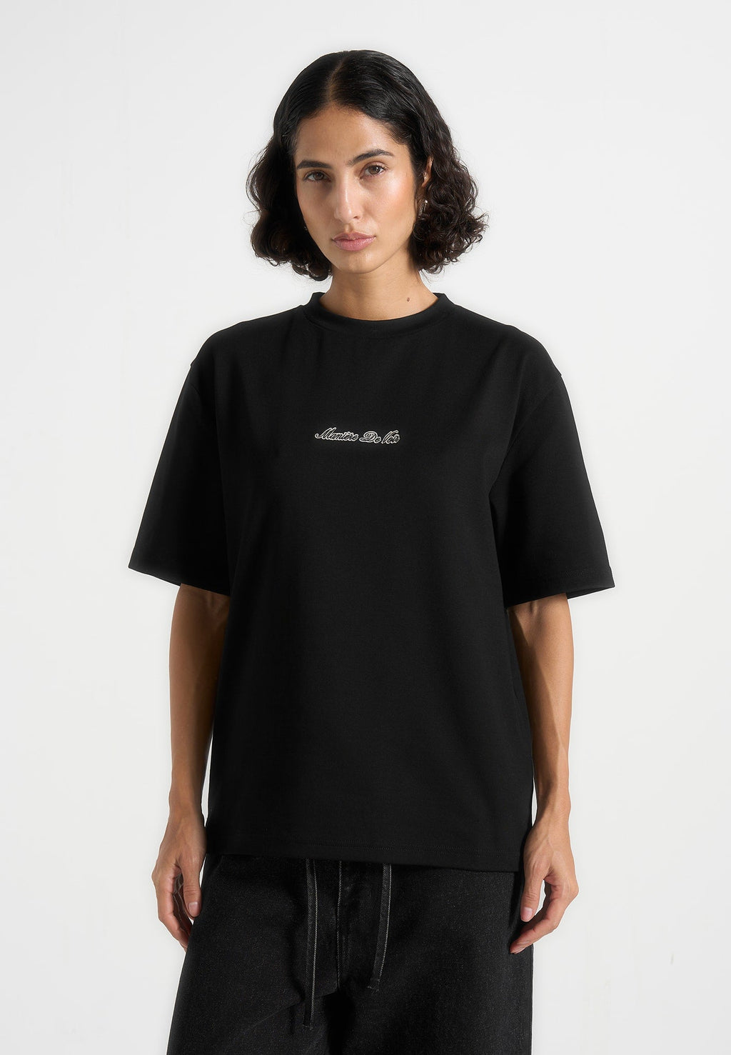 TS001 - Unisex Signature Relaxed Fit Cotton T-Shirt - Black