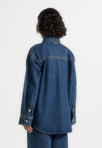 Joy - Denim Oversized Shirt - Indigo