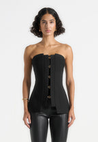 Viviane - Clasp Detail Bandeau Top - Black