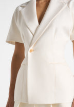 Malika - Double Breasted Short Sleeve Blazer - Off White