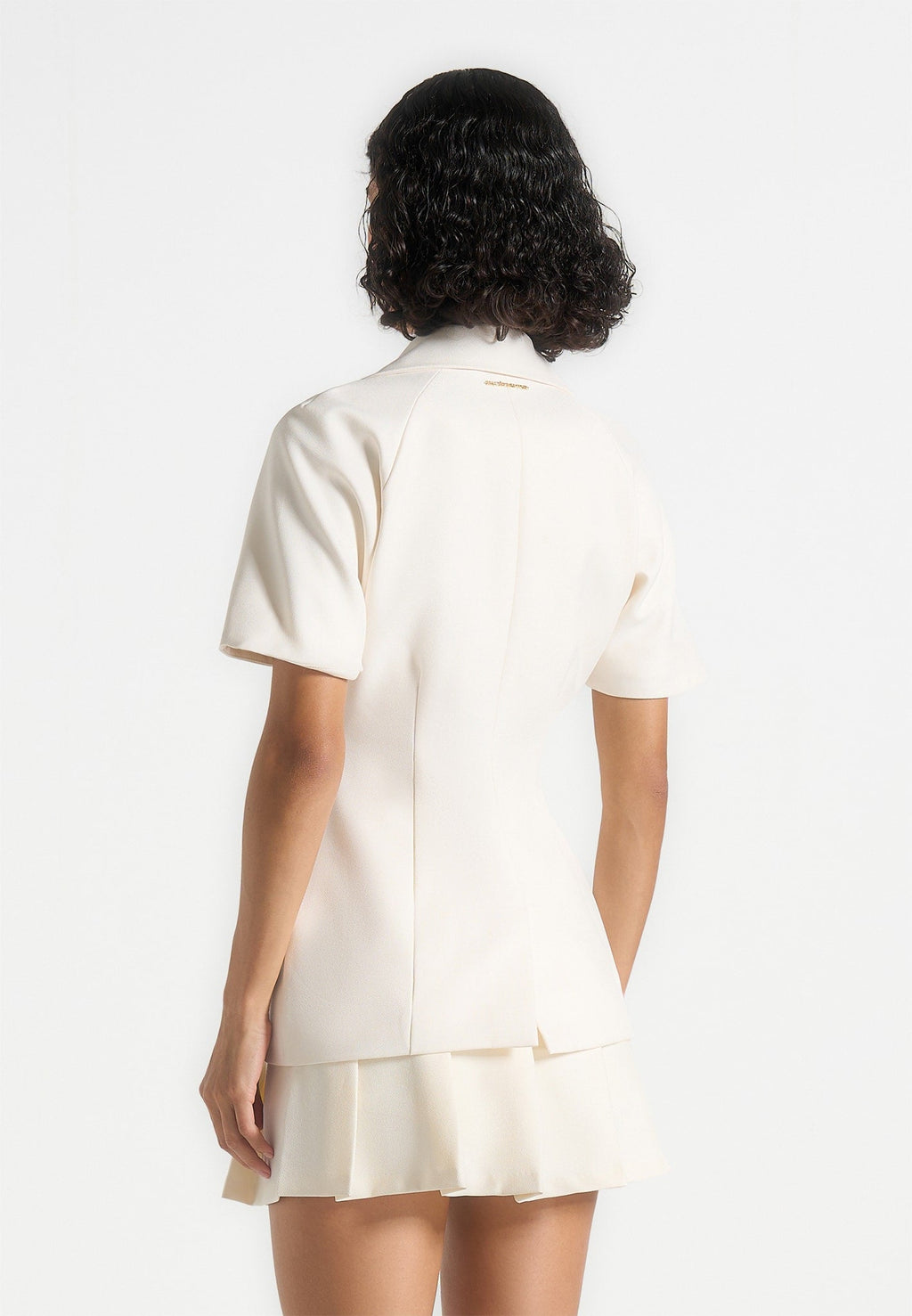Malika - Double Breasted Short Sleeve Blazer - Off White