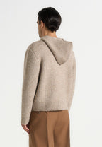 Billie - Unisex Brushed Zip Hoodie - Beige