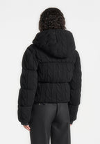 Kristina - 2-in-1 Cable Knit Puffer Jacket/Gilet - Black