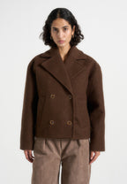 Mika - Unisex Double Breasted Jacket - Brown
