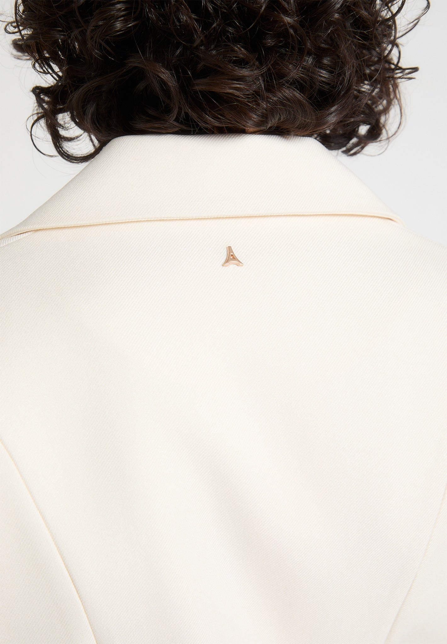 Claire - Wide Shoulder Cinch Waist Blazer - Cream