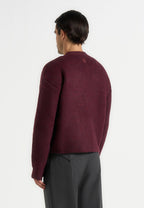 Charlie - Unisex Knitted Cardigan - Wine Red