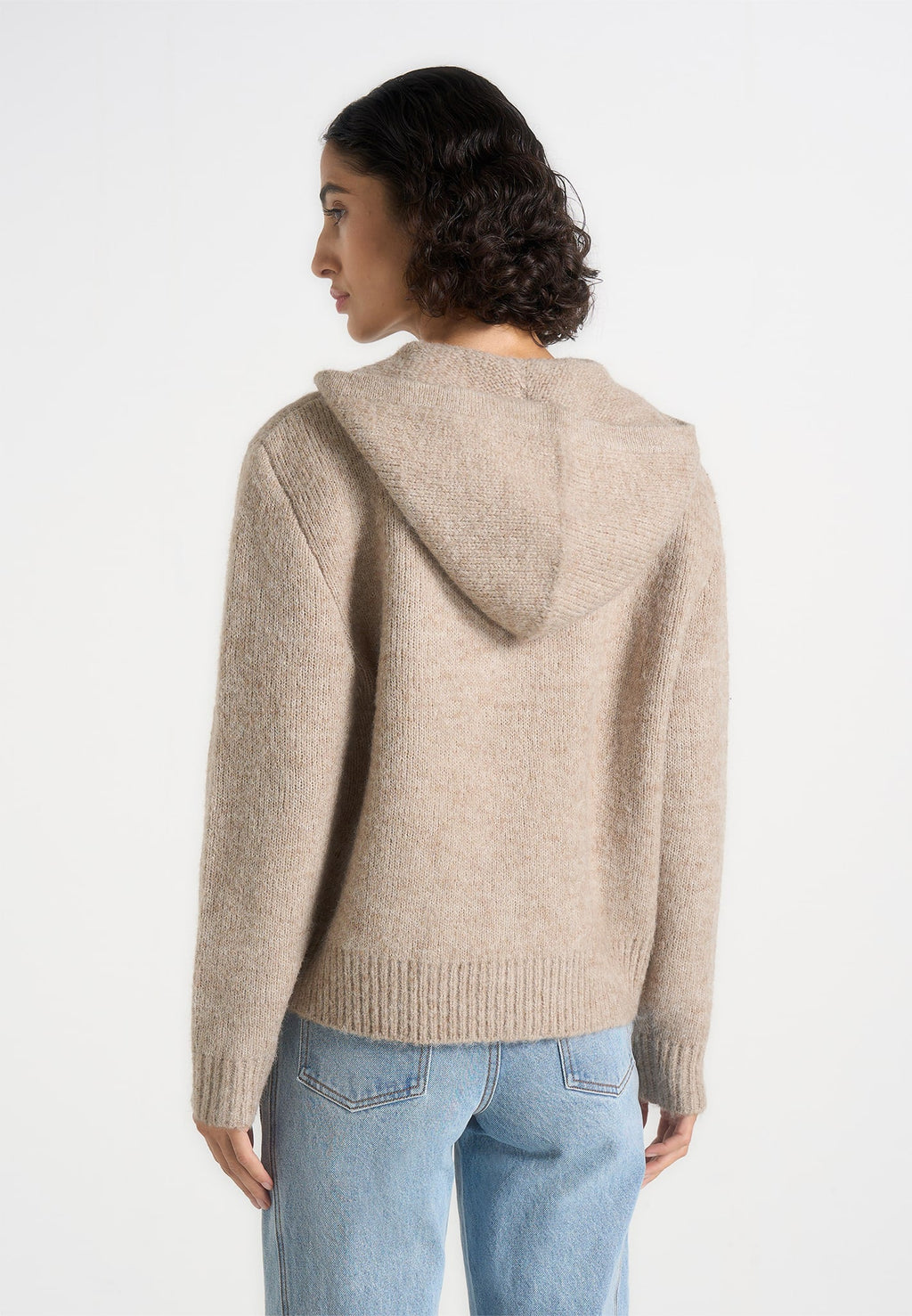 Billie - Unisex Brushed Zip Hoodie - Beige