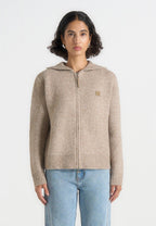 Billie - Unisex Brushed Zip Hoodie - Beige