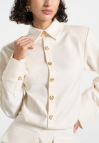 Laure - Cargo Shirt Mini Dress - Cream