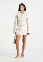Laure - Cargo Shirt Mini Dress - Cream