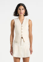 Christine - Tailored Cinch Waistcoat - Off White