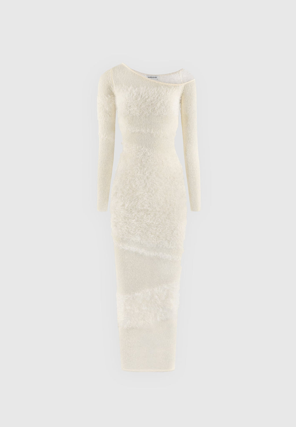 Off Shoulder Knitted Maxi Dress - Beige