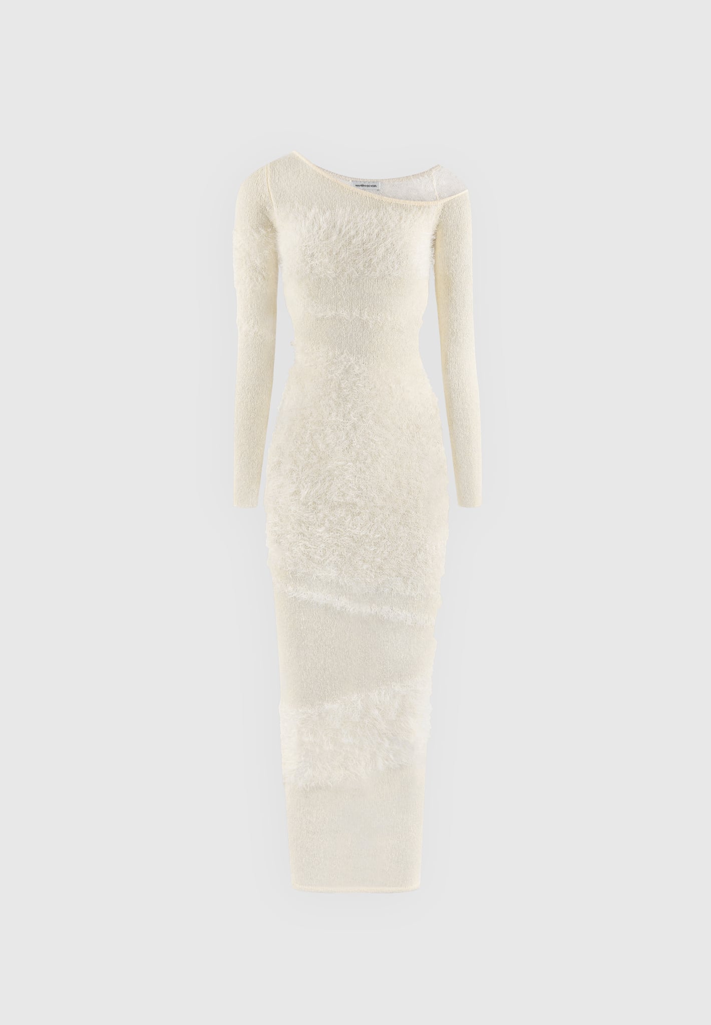 Off Shoulder Knitted Maxi Dress - Beige