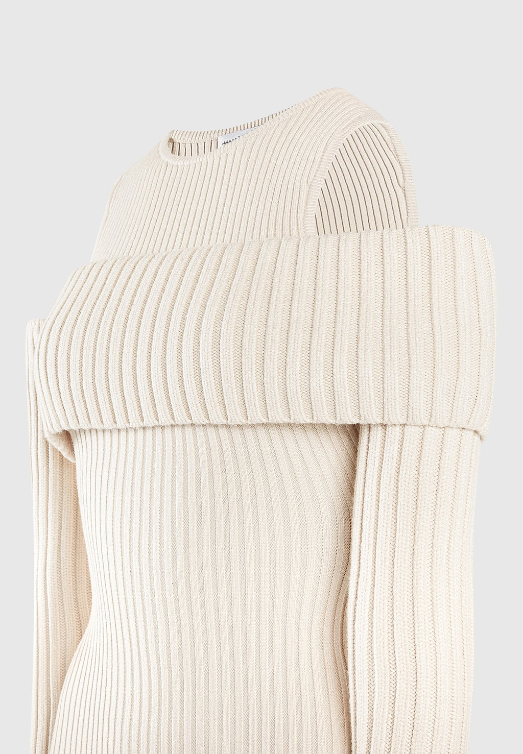 Overlay Knitted Midaxi Dress - Beige