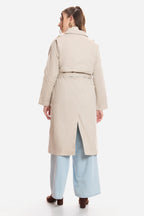 Oona|100% Cotton Belted Long Trench Coat