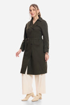 Ness|100% Cotton Belted Heritage Long Trench Coat