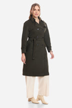 Ness|100% Cotton Belted Heritage Long Trench Coat