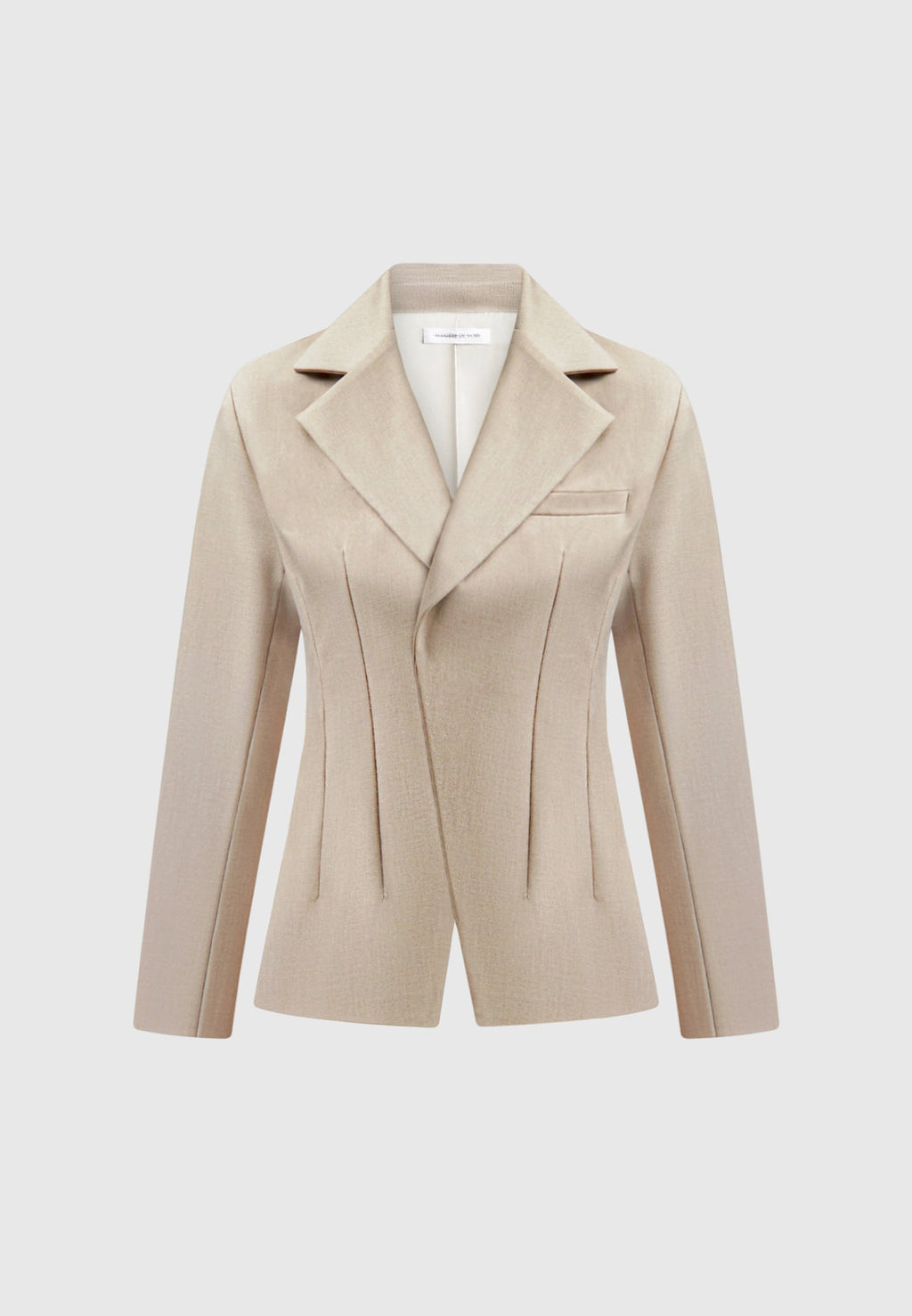 Tailored Double Breasted Blazer - Taupe