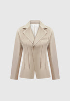 Tailored Double Breasted Blazer - Taupe