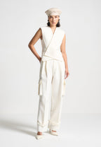Laurence - Tailored Wrap Waistcoat - Cream
