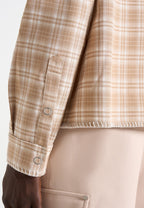 Blake - Unisex Whipstitch Check Shirt - Beige
