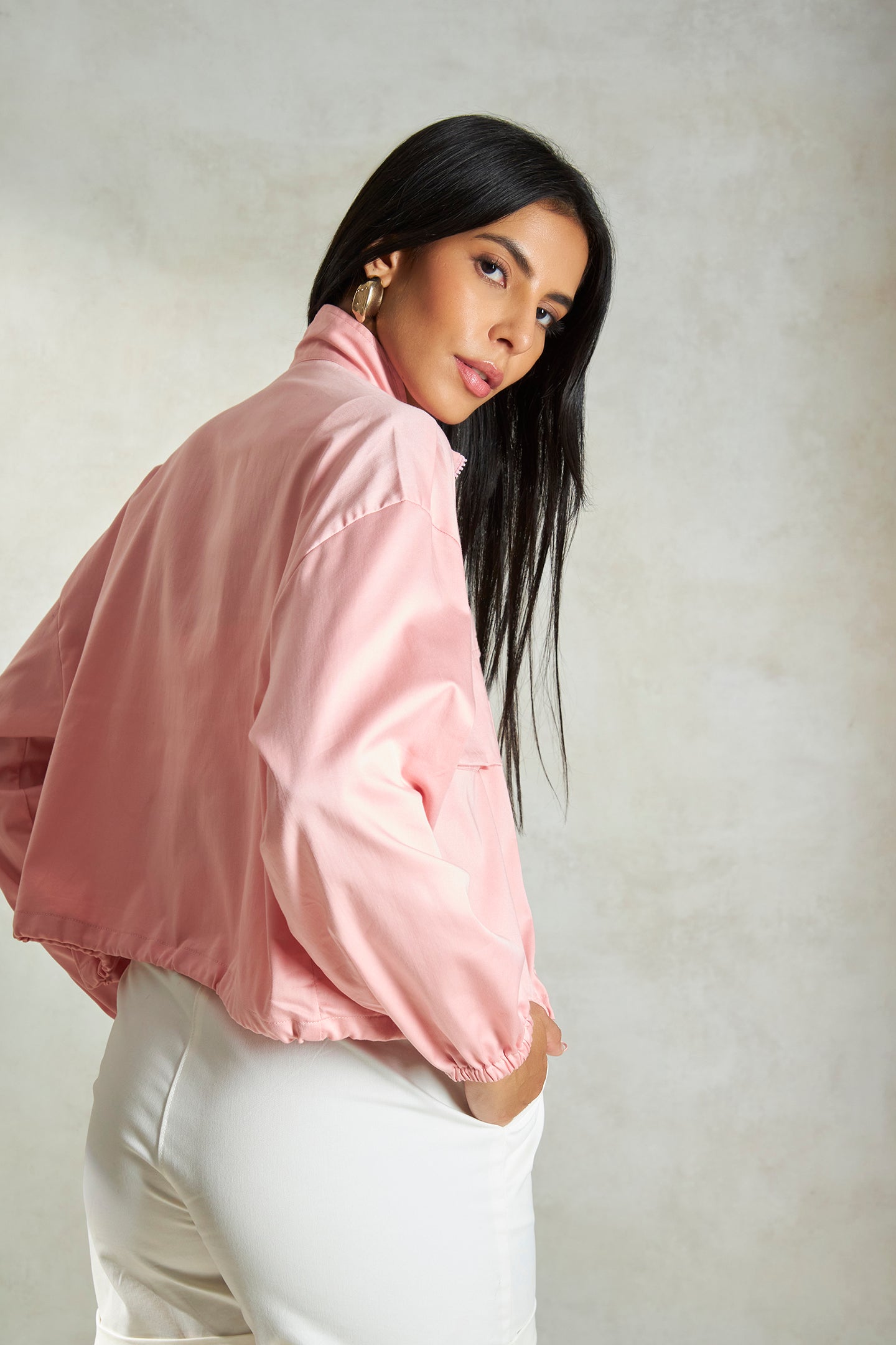 Chloe|100% Cotton Bomber Jacket