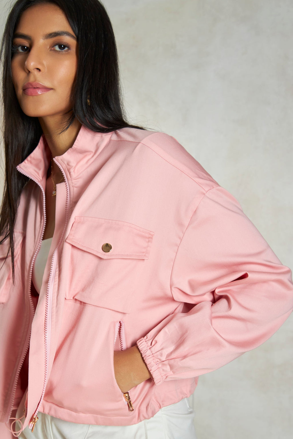 Chloe|100% Cotton Bomber Jacket
