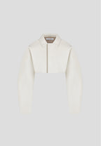 Leather Super Cropped Jacket - Beige