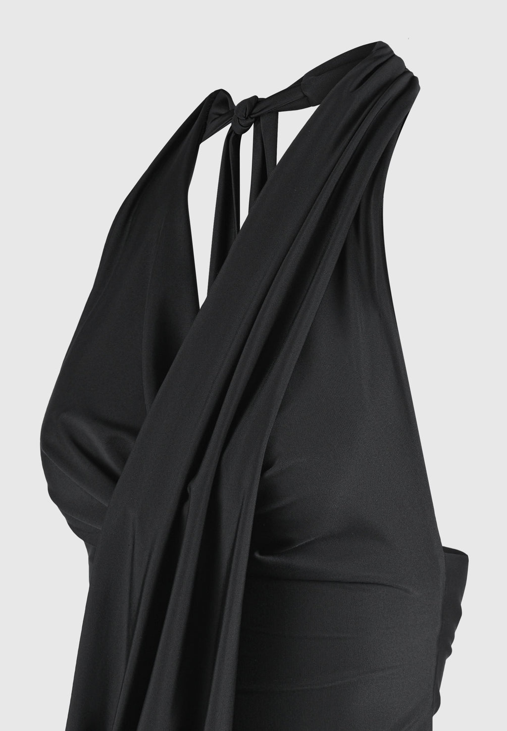 Draped Halterneck Top - Black