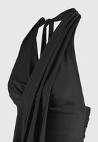 Draped Halterneck Top - Black