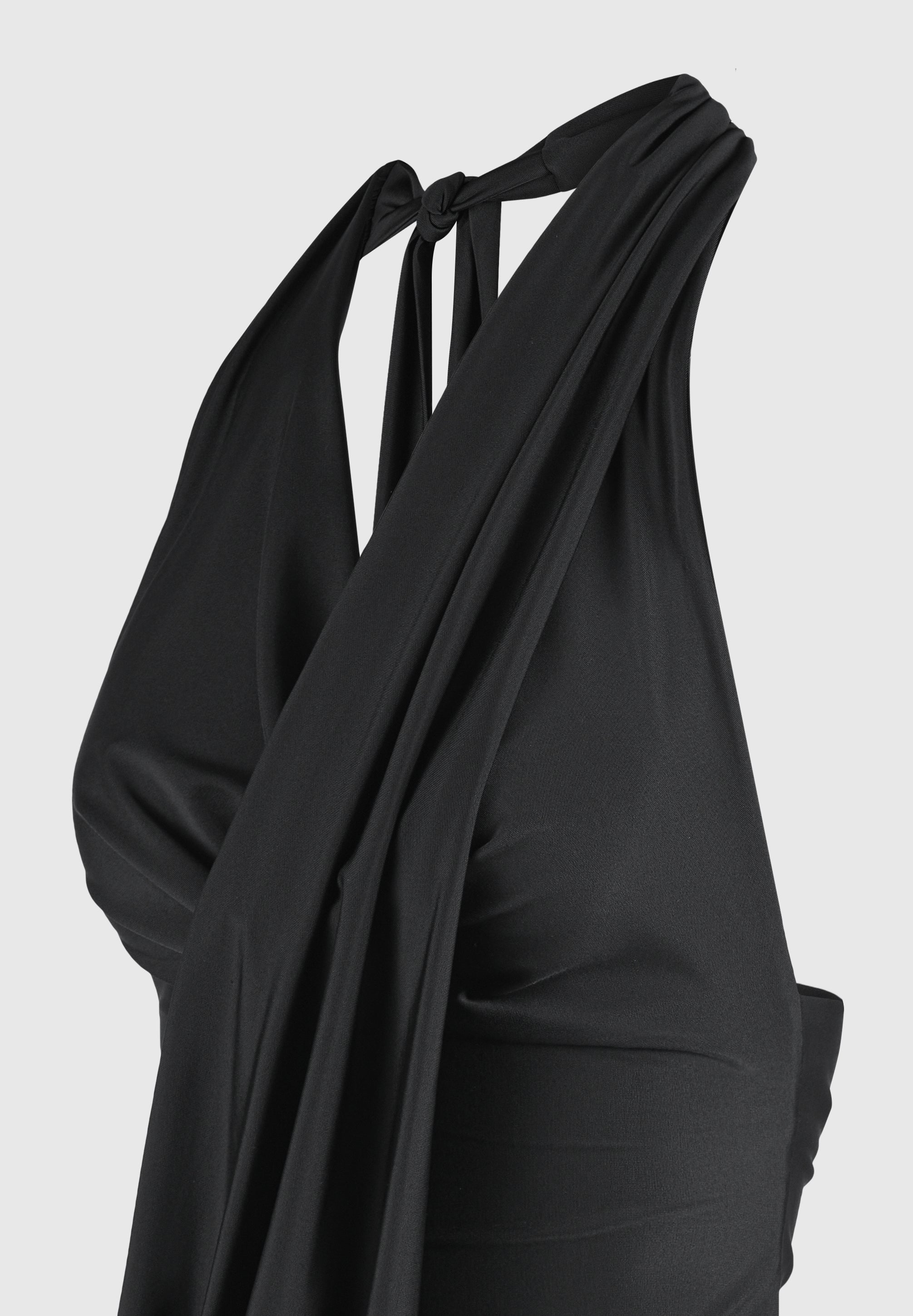 Draped Halterneck Top - Black