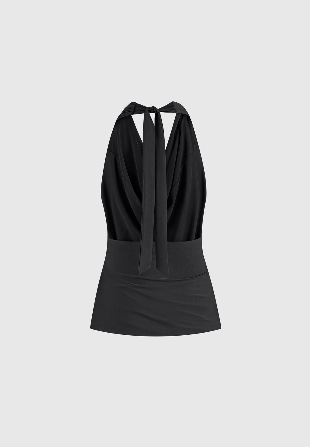 Draped Halterneck Top - Black