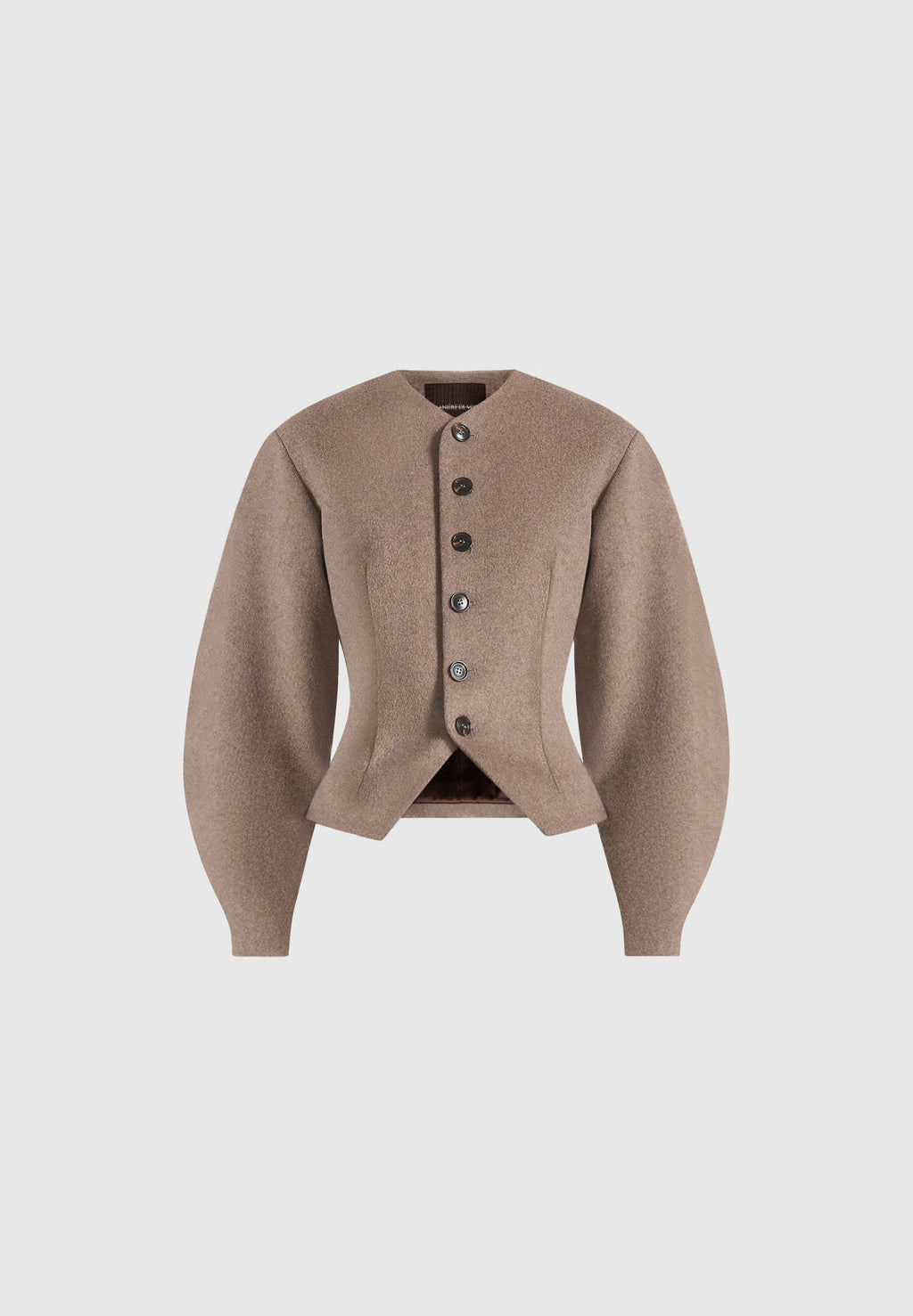 Aya - Wool Hourglass Jacket - Taupe