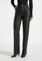 Jana - Wax Effect Denim Boyfriend Jeans - Black