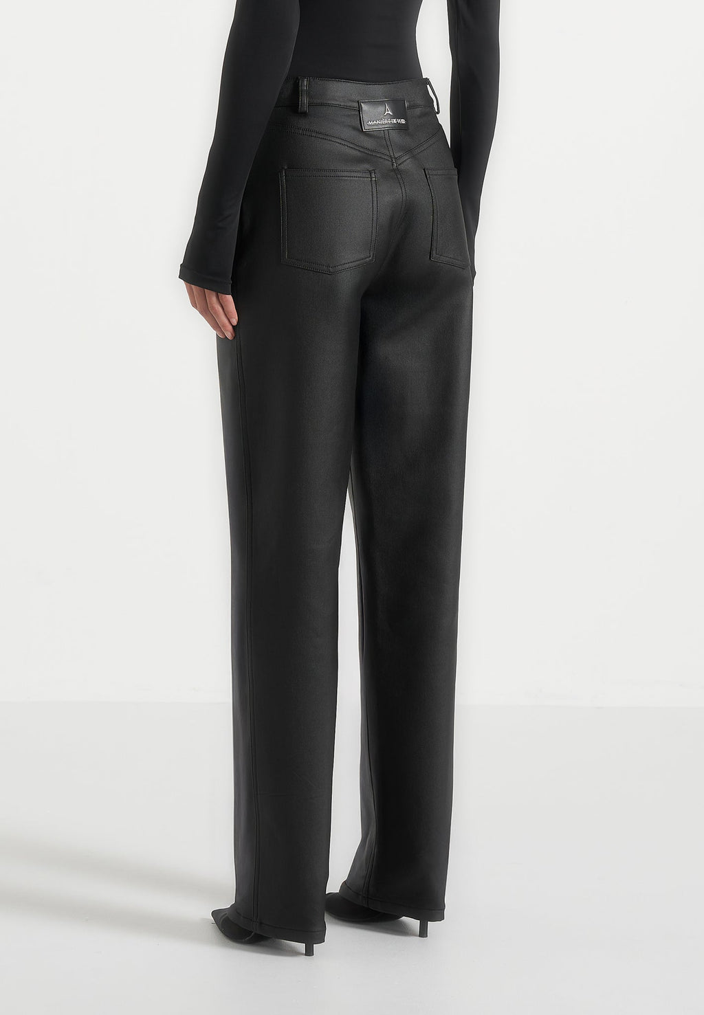 Jana - Wax Effect Denim Boyfriend Jeans - Black
