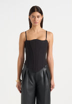 Scarlett - Tailored Lace Up Corset - Black