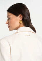 Prisca - Tailored Cropped Blazer - Cream