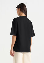 TS008 - Unisex Floral Eiffel Cotton T-Shirt - Black
