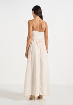 Rosie - Lace Corset Maxi Dress - Cream