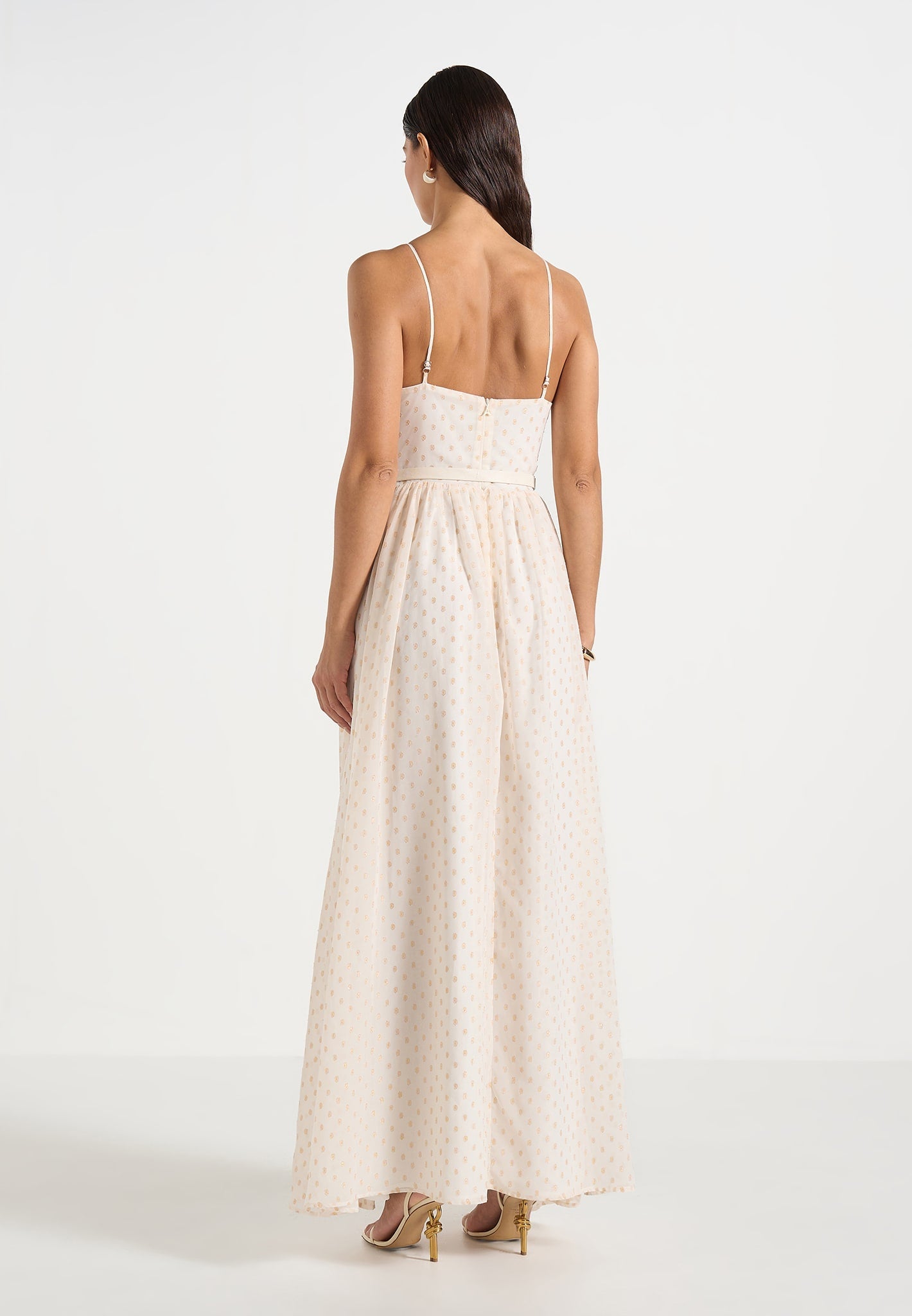 Rosie - Lace Corset Maxi Dress - Cream