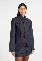 Laure - Cargo Shirt Mini Dress - Indigo