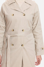 Oona|100% Cotton Belted Long Trench Coat