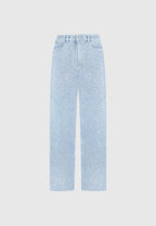 Sara - Boucle Straight Leg Jeans - Light Blue