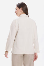 Cecily|100% Cotton Button Down Relaxed Shacket