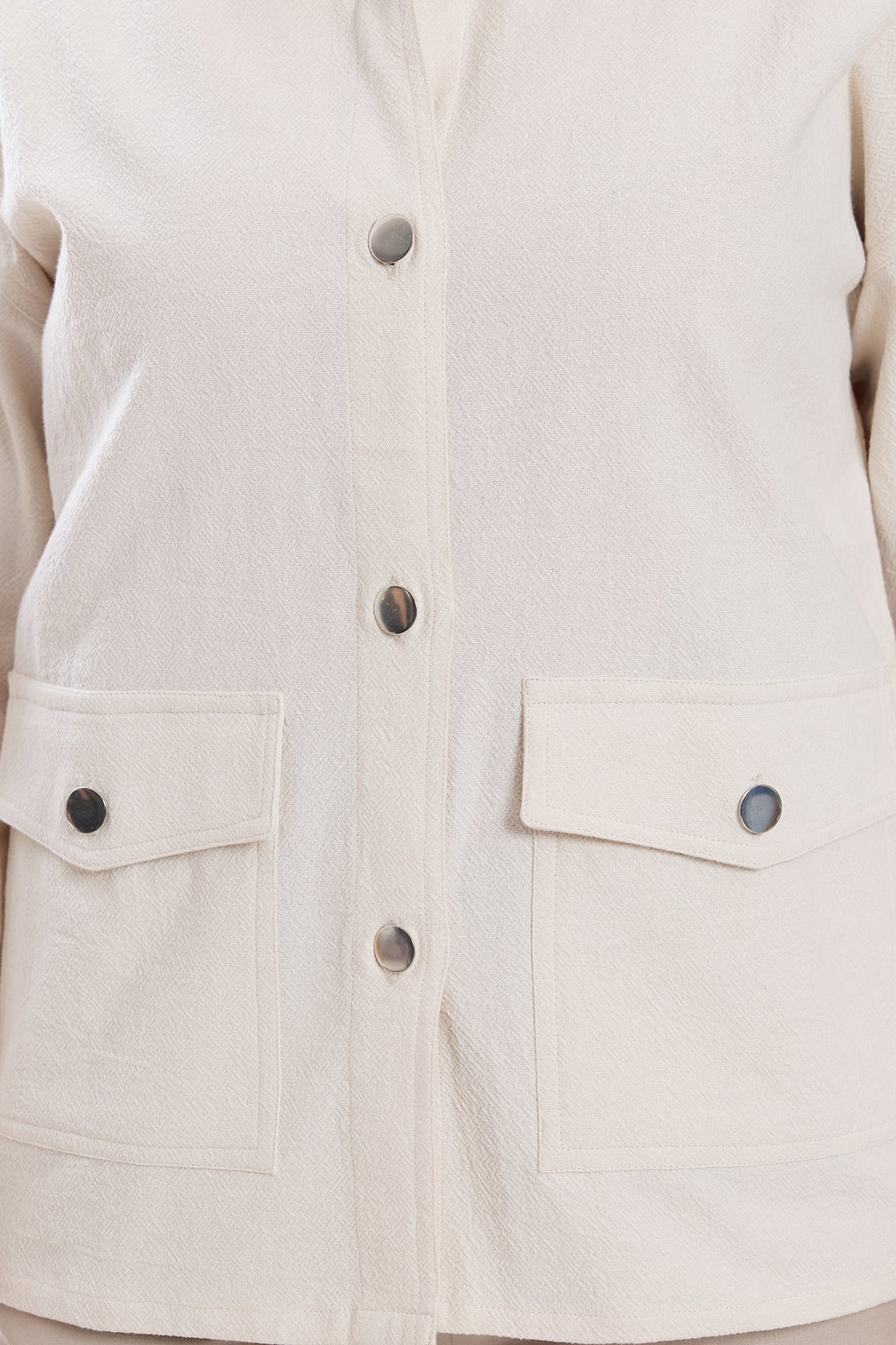 Cecily|100% Cotton Button Down Relaxed Shacket