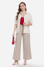Cecily|100% Cotton Button Down Relaxed Shacket