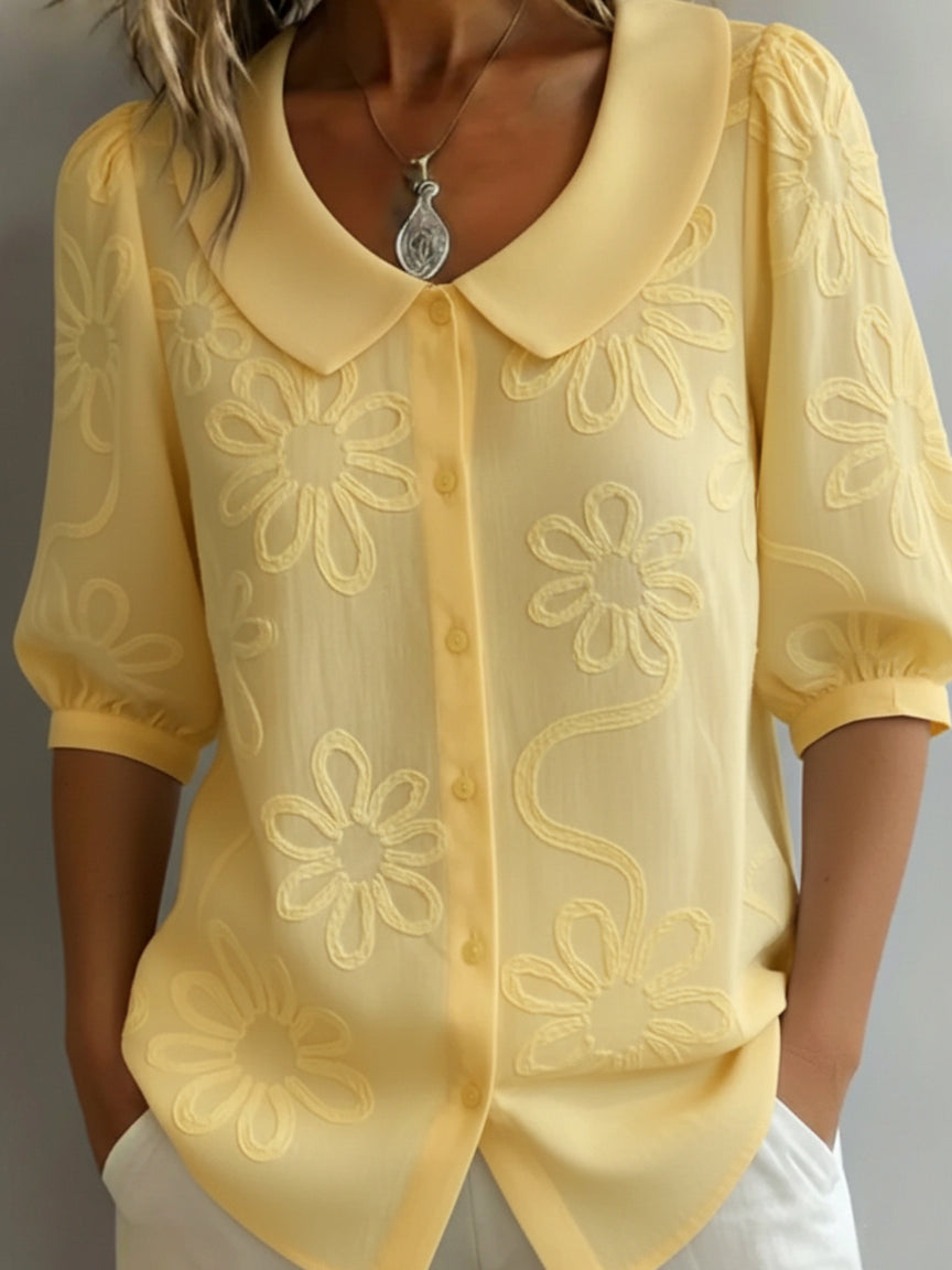 Blerta - Floral Blouse With Natural Elegance