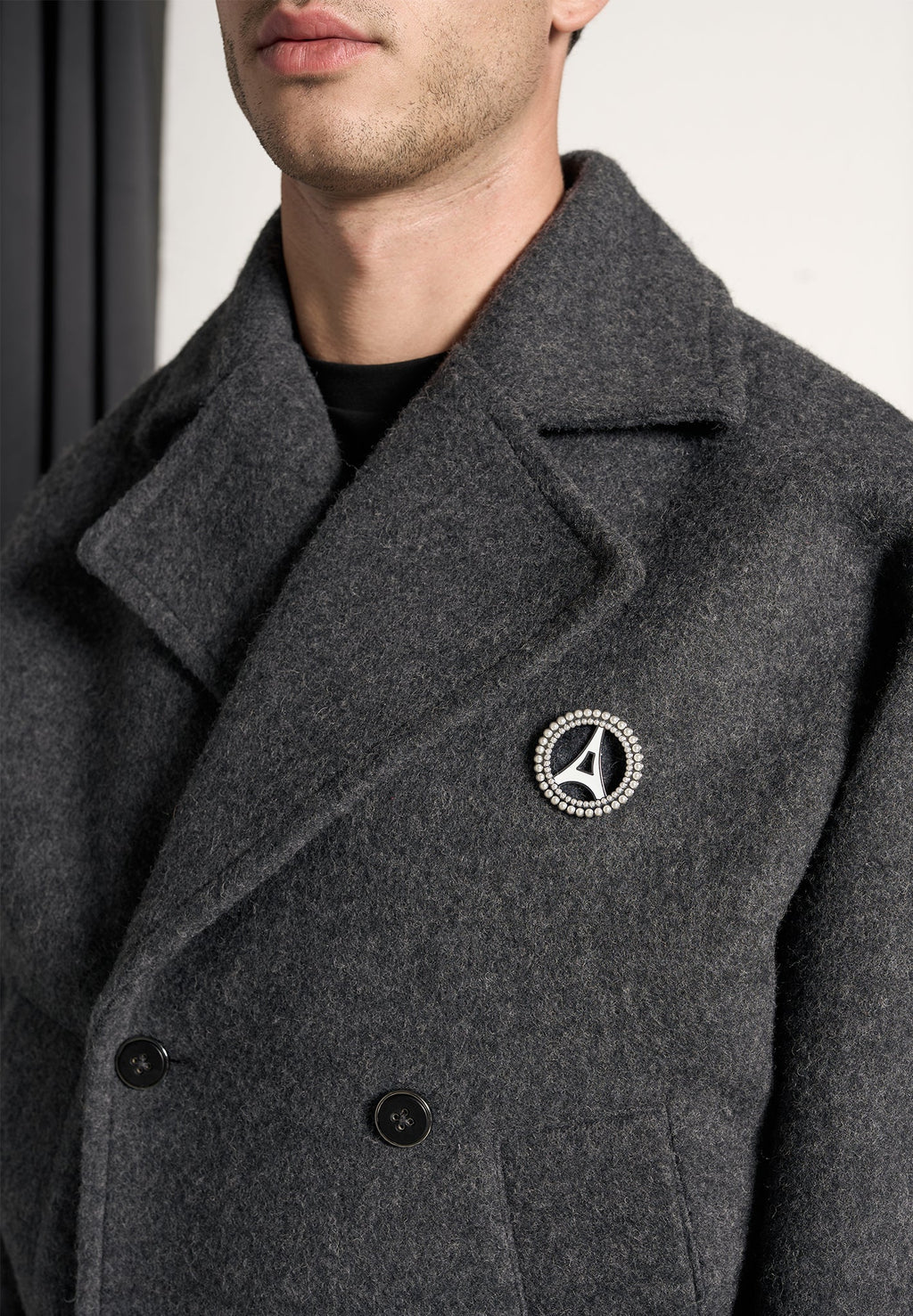 Mika - Unisex Double Breasted Jacket - Grey