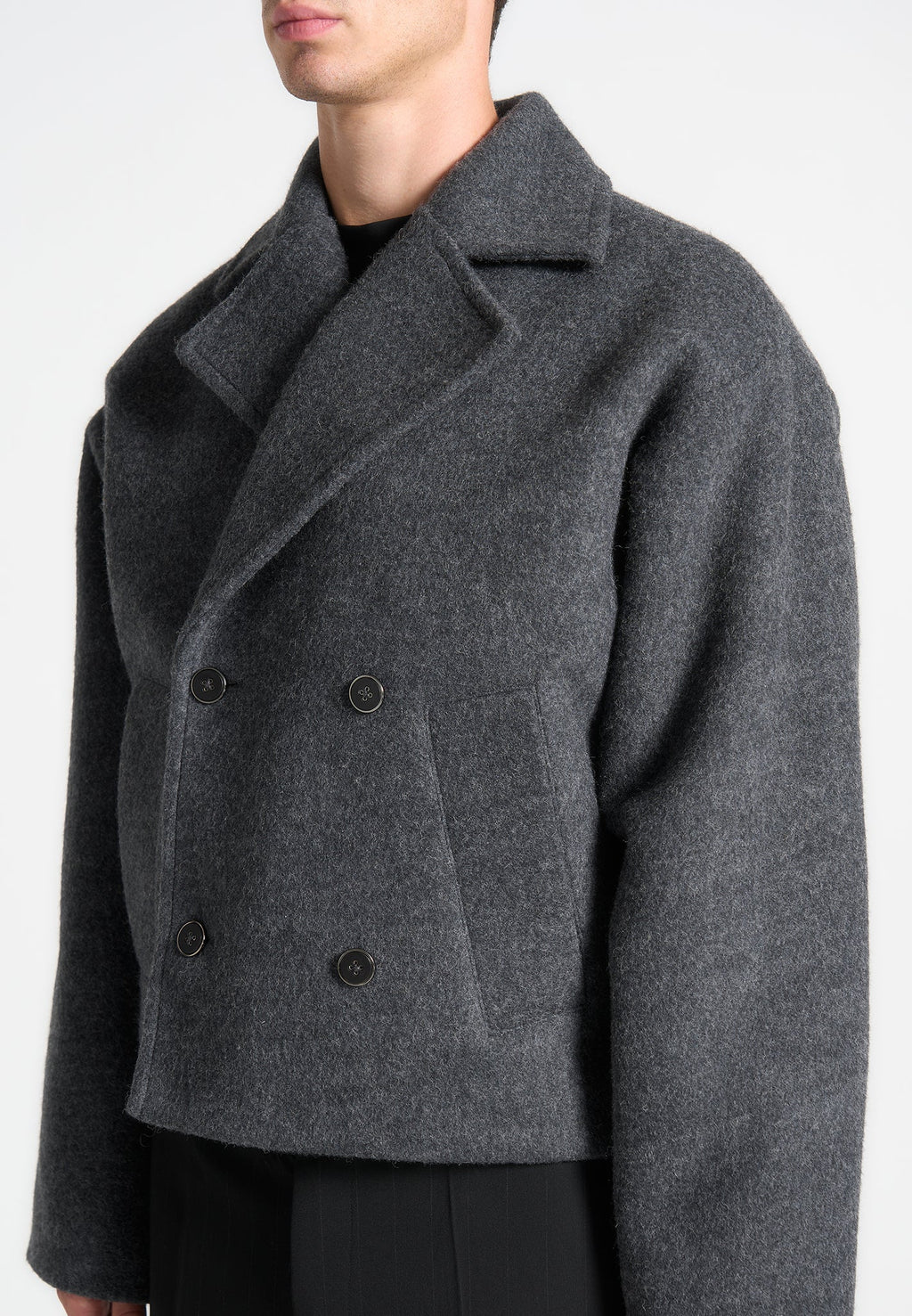 Mika - Unisex Double Breasted Jacket - Grey