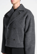 Mika - Unisex Double Breasted Jacket - Grey